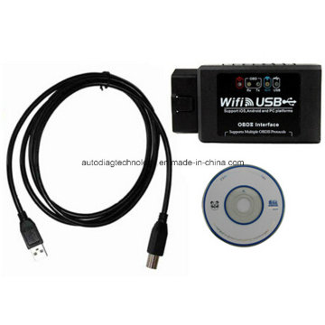 Herramienta de la exploración de ELM327 WiFi + USB OBD2 escáner de diagnóstico de coche